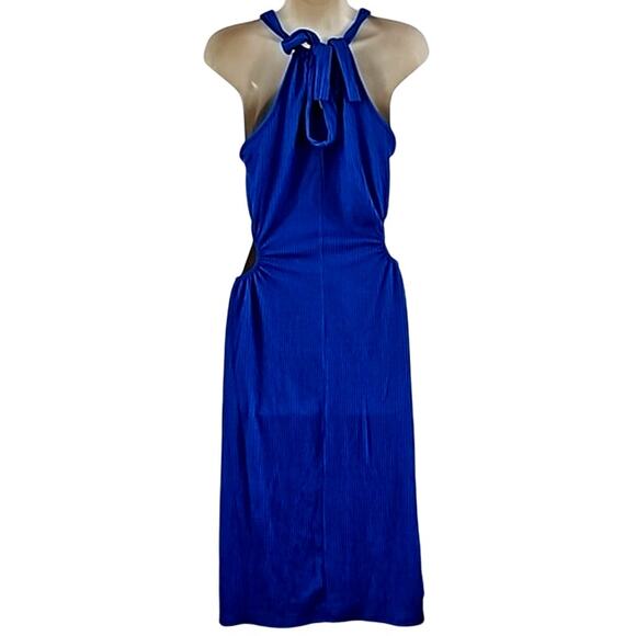 Caution to the Wind Royal Blue Halter Dress with Side Cut-Outs - Size Small NWOT - Picture 7 of 7